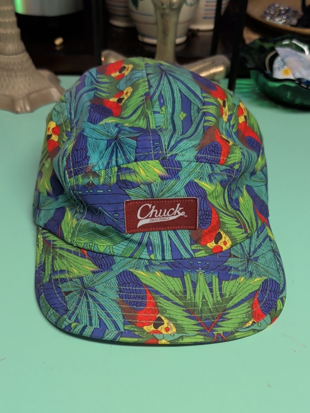 Converse Chuck Tropical Parrot Print Five-Panel Cap - Green Blue Red